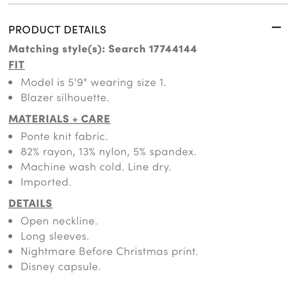 Torrid Nightmare Before Christmas Jack Ponte Blazer EUC Size 2 - Picture 9 of 9